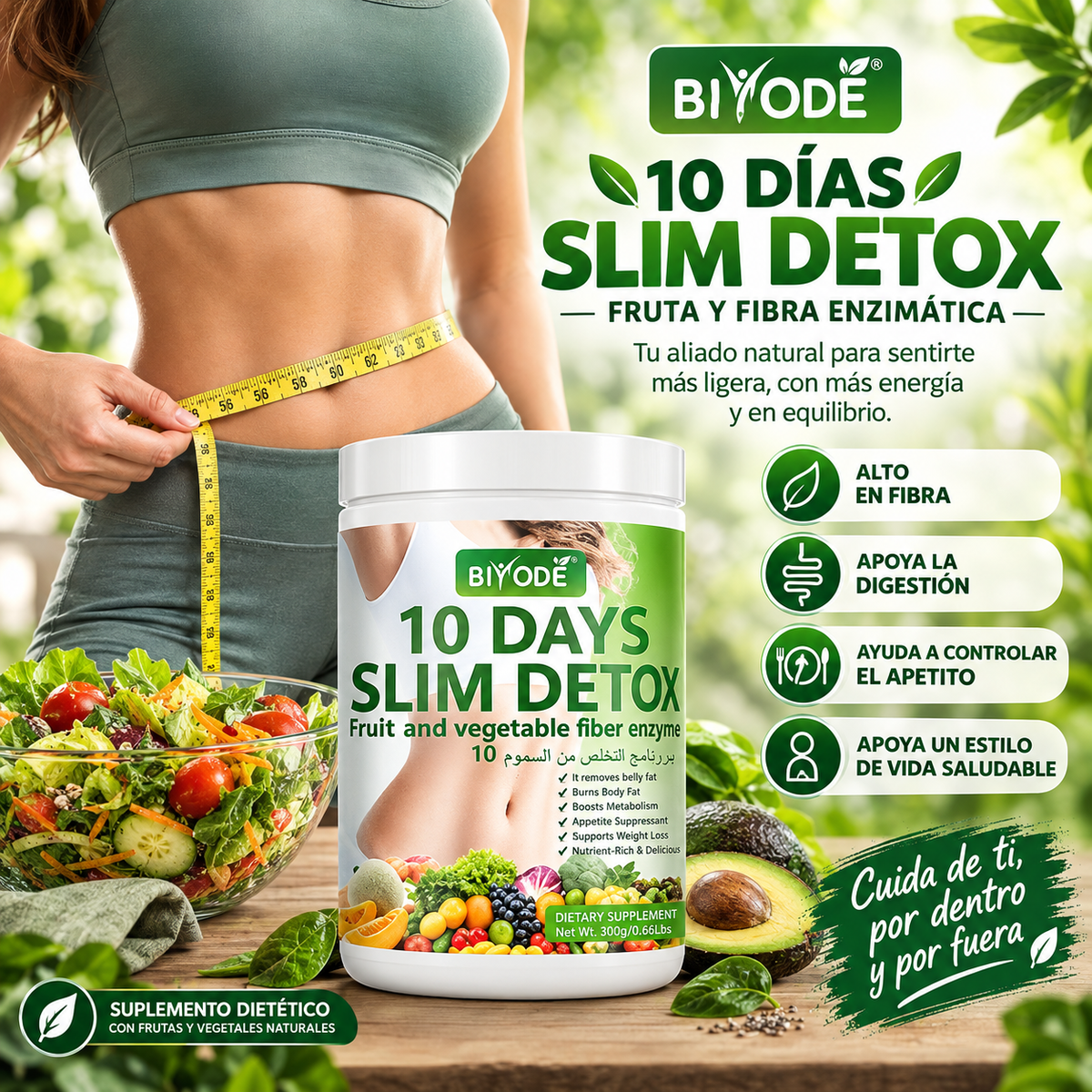 Batido detox con fibra natural que ayuda a acelerar el metabolismo y apoyar la pérdida de peso en solo 10 días