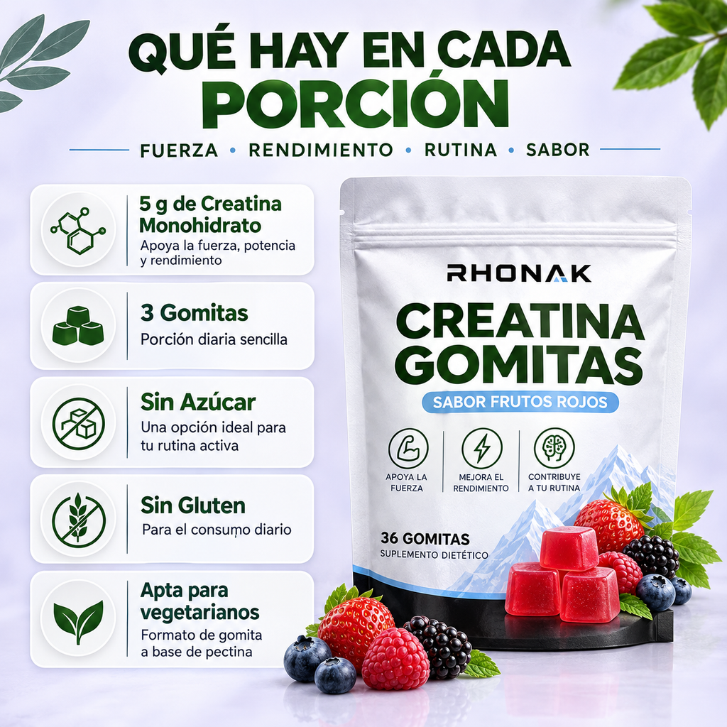Suplemento de creatina en gomitas – 36 unidades