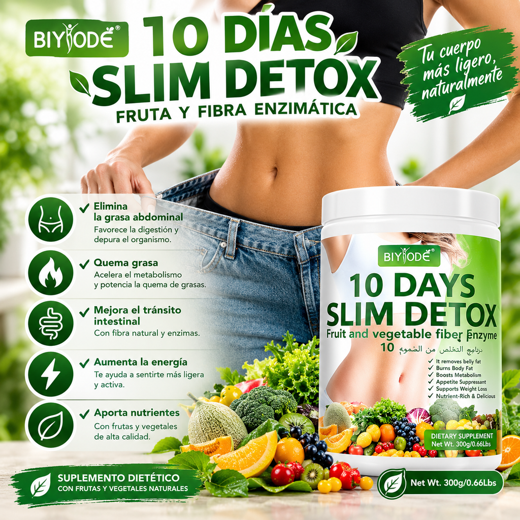 Batido detox con fibra natural que ayuda a acelerar el metabolismo y apoyar la pérdida de peso en solo 10 días
